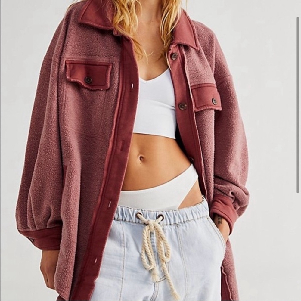 Free People Ruby Shacket in Sumac